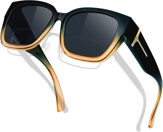 Zonnebril met Polarisatie voor Mannen en Vrouwen - UV400 Bescherming en Handig Over Glazen Draagbaar van Merkloos