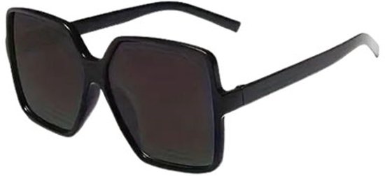 Zonnebril Monaco Jetset Girl - UV 400 - Zwart / Zwart - Glazen vierkante bril - Chique Classy Vrouwen Model - Shades - Vrouwen - Gradient Color - 2 kleuren overloop van donker naar licht - Anti UV - Vintage Model - Kunststof / Polycarbonaat