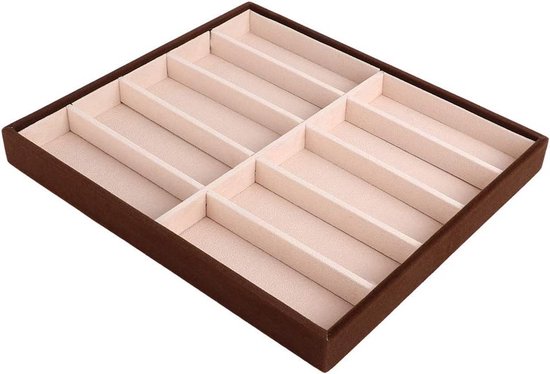 Zonnebril opbergdoos met 10 vakken, organizer voor brillen, juwelendoos en display case voor tafel of lade van Merkloos