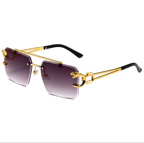 Zonnebril Paars | Rimless Glasses | Oversized | Frameloos Zonnebril| Trendy Eyewear voor Heren en Dames | Randloze Zonnebril | Heren/ Dames bril | zomerbril/ bril/ brillen | Heren zonnebril / zonnebril zonder rand | zomer bril | Randloze bril