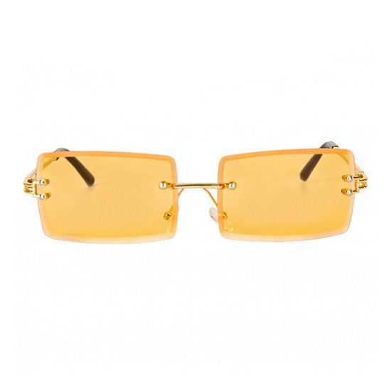 Zonnebril rechthoekig - Festival bril - Rave bril - Glasses - Koningsdag accessoires - Oranje van Sunshine Goods