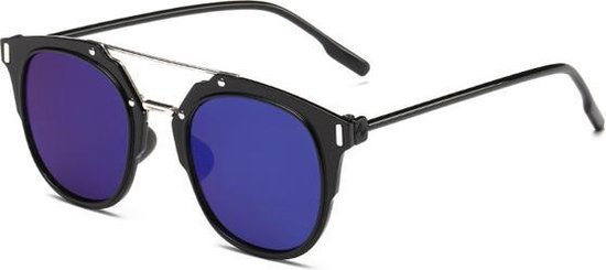 Zonnebril Retro Flat Blauw Spiegel van Myga