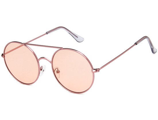Zonnebril Retro Metaal Rond 2022 - Roze van Merkloos