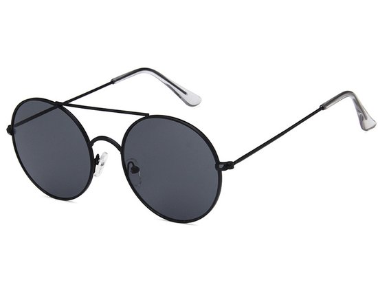 Zonnebril Retro Metaal Rond 2022 - Zwart van Merkloos