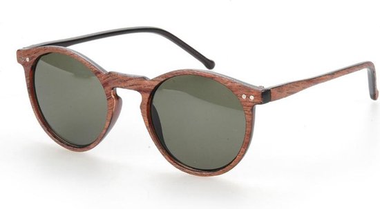 Zonnebril Rond Houtlook 2 van Nina Venice