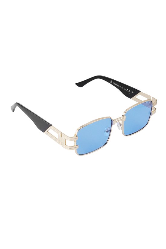 Zonnebril simple metal essential - blauw goud van Sinner