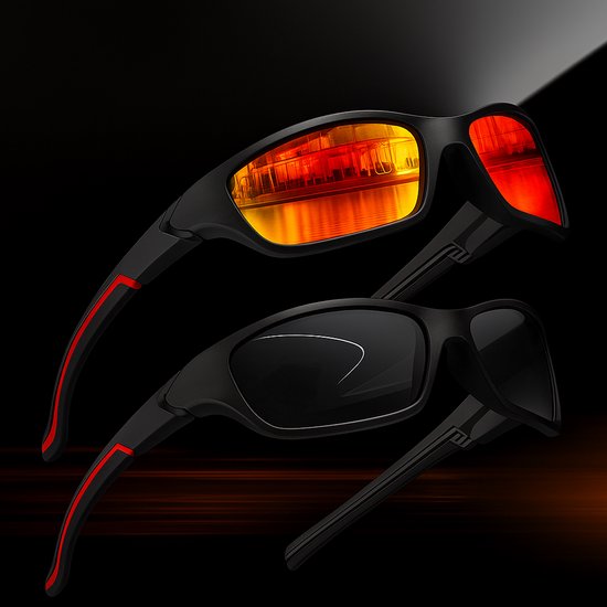 Zonnebril - sportzonnebril - zonnebril heren - 2 zonnebrillen voor de prijs van 1 ! - Sportbril - zonnebril heren gepolariseerd - zonnebril dames - Trendy van Merkloos