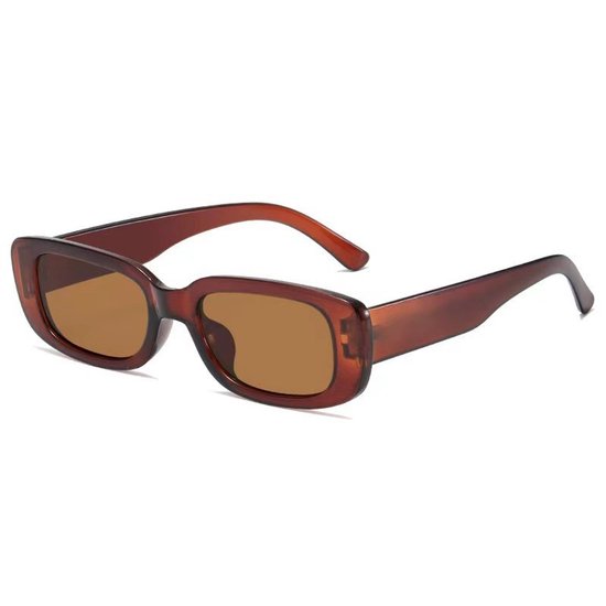 Zonnebril - Unisex - Rechthoekige zonnebril - Stijlvolle retrostijl - UV400-bescherming - Vierkant montuur, perfect voor buitenactiviteiten van Merkloos