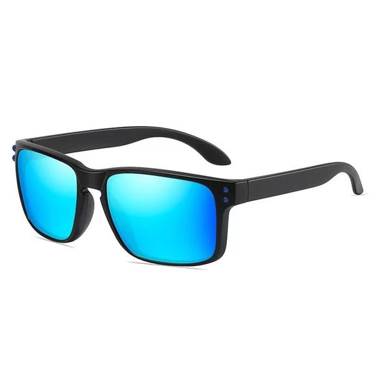 Zonnebril - Unisex - Stijlvolle retrostijl - UV400-bescherming - Vierkant montuur, geschikt voor fietsen, wandelen en vissen, zwart van Merkloos
