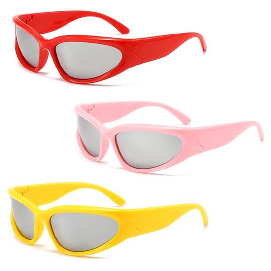 Zonnebril UV400-bescherming - Futuristische Zonnebril - Dameszonnebril - Herenzonnebril - Gepolariseerde Bril - Polycarbonaat Materiaal - Ravebril