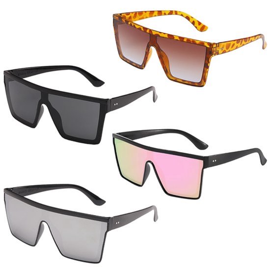 Zonnebril UV400-bescherming - Oversized - Vierkante Zonnebril - Trendy - Comfortabele Neuspads - Lichtgewicht - Zonnebrillen
