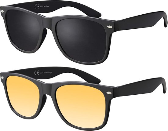 Zonnebril UV400 CAT3 Heren Dames Retro - Kleuren, Sets