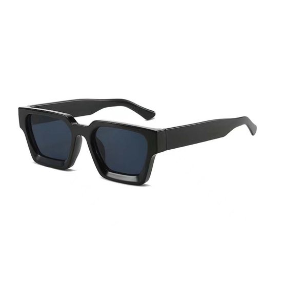 Zonnebril vierkant - Zonnebrillen - Festival bril - Rave bril - Glasses - Dik montuur - Zwart van Merkloos