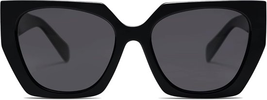 Zonnebril voor dames, gepolariseerd, vintage, retro cateye zonnebril, gespiegeld, groot, vierkant, zwart, modern, UV400, kattenoogbril, SJ2205