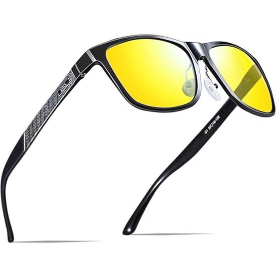 Zonnebril voor heren met gepolariseerde lenzen, ultra licht metalen frame van Merkloos