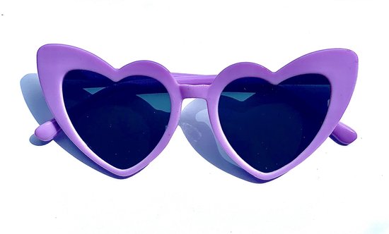 Zonnebril voor Volwassenen - Zonnebril voor Vrouwen - Hartvorm - Paars - Sunglasses - Vakantiebril van Merkloos