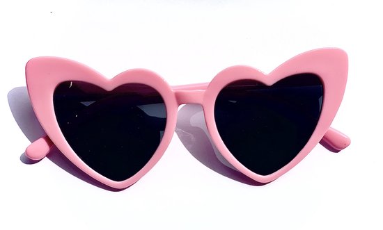 Zonnebril voor Volwassenen - Zonnebril voor Vrouwen - Hartvorm - Roze - Sunglasses - Vakantiebril van Merkloos