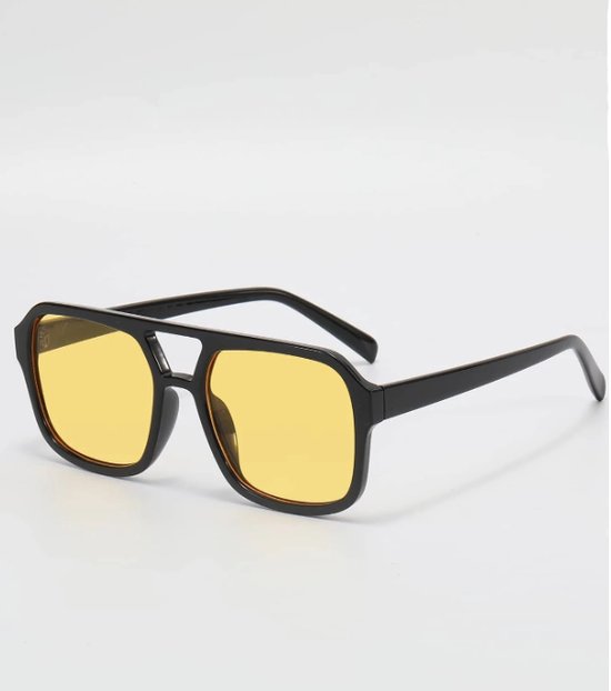 Zonnebril | Zonnebril Heren | Modebril - Dames - Damesbril - Casual Look - Geel Lens - Fancy | Gele Zonnebril | Yellow lens van Merkloos