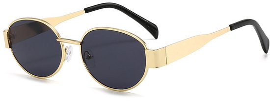 Zonnebril-zonnebril heren-zonnebril dames-Retro Ovale Zonnebril Unisex - Goud Metaal Montuur-Vintage Look - Ultralicht en Comfortabel - Voor Dames en Heren - Goud