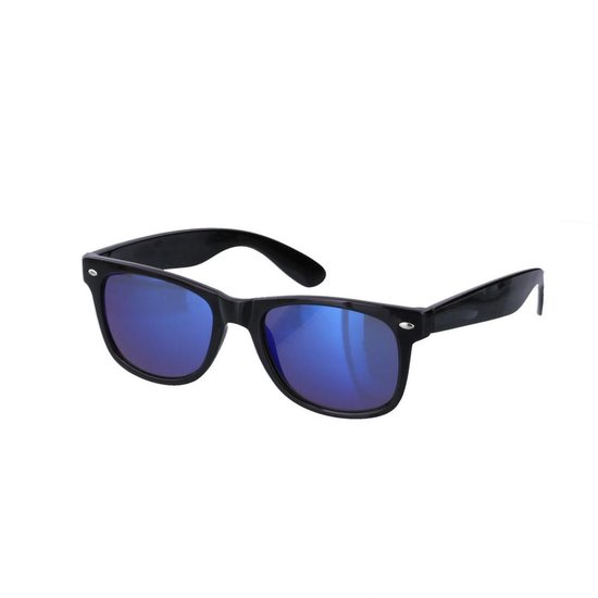 Zonnebril Zwart - Blauw Spiegel van Hawkers