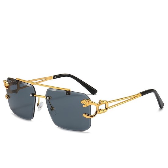 Zonnebril Zwart| Rimless Glasses | Oversized | Frameloos Zonnebril| Trendy Eyewear voor Heren en Dames | Randloze Zonnebril | Heren/ Dames bril | zomerbril/ bril/ brillen | Heren zonnebril / zonnebril zonder rand | zomer bril | Randloze bril
