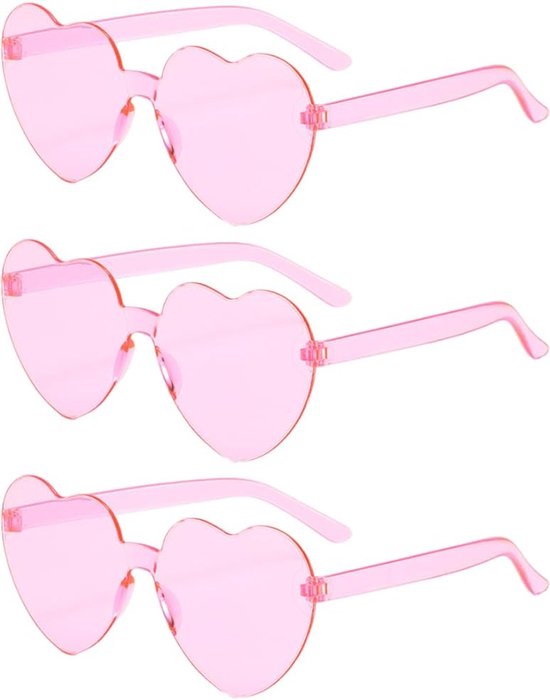 Zonnebrillen Mode Zonder Montuur Vintage Liefdeshart Zonnebrillen Roze Brillen voor Winkelen Strand Outdoor Feest