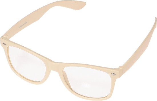 Zonnebrillen Party Bril 1980 stijl retro Atzen Nerdbril hoornbril zonnebril of helder glas zwart