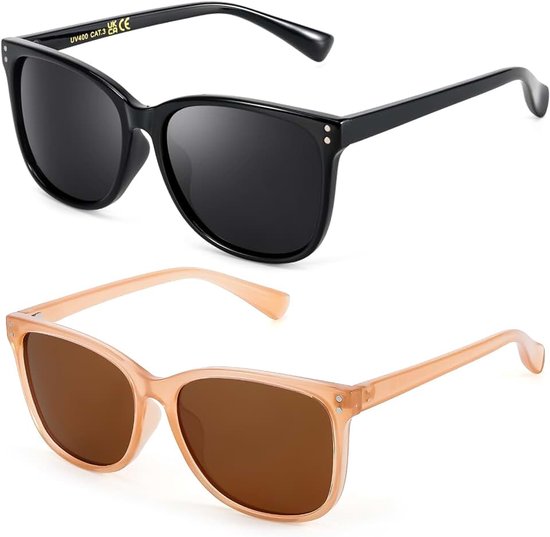 Zonnebrillen voor dames UV400-bescherming | Anti Glare Lens, Lichtgewicht Vierkante Stijlvolle, Zonnebril voor het Rijden