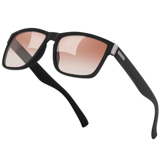 Zonnebrillen - Zonnebril Retro - Gepolariseerde Lenzen UV400 Bescherming Lichtgewicht Frame Comfortabele Pasvorm - 1 - Outdoor En Festival Gebruik Zwart van Avoalre
