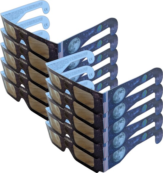 Zonsverduisterings Bril - 10 Stuks - Eclips Bril van Merkloos