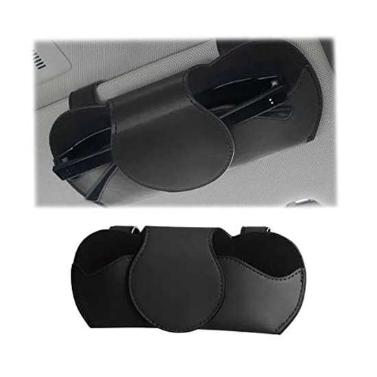 Zwarte Brilhouder voor Autozonneklep - Multifunctionele Organizer voor Zonnebrillen en Kaarten van Gepetto Tech