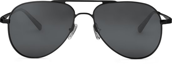 Zwarte Gepolariseerde Titanium Aviator Zonnebril