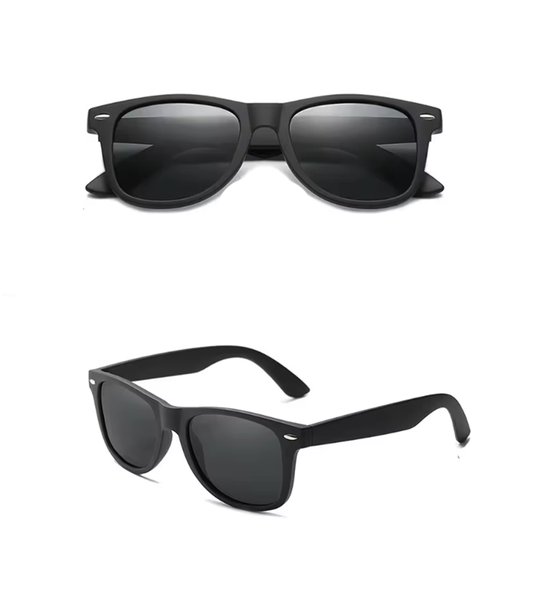 Zwarte zonnebril - Basic zonnebril - Festivalbril - Zwarte bril - Kunststof - Unisex - 1 stuk - Volwassenen - CHPN