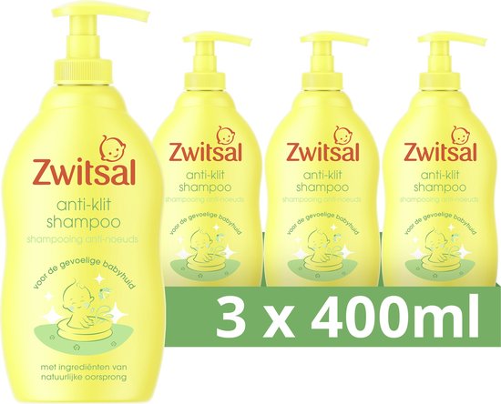 Zwitsal Baby Anti-Klit Shampoo - 3 x 400 ml - Voordeelverpakking van Zwitsal